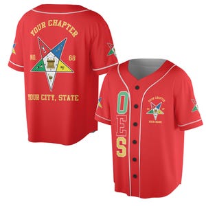 Custom Name Order of the Eastern Star Masonic Lodge OES Jersey Shirt Size S-5XL