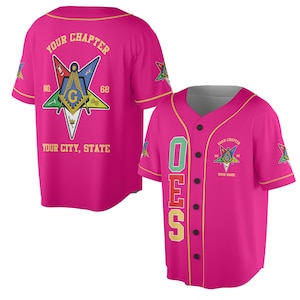 Custom Name Order of the Eastern Star Masonic Lodge OES Jersey Shirt Size S-5XL