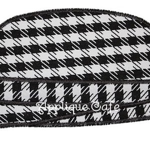 072 Houndstooth Hat Machine Embroidery Applique Design