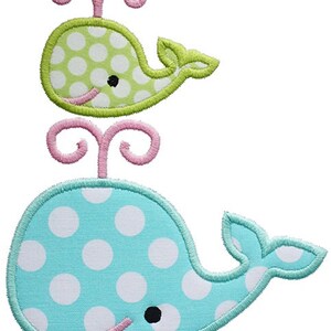 481 Two Whales Machine Embroidery Applique Design