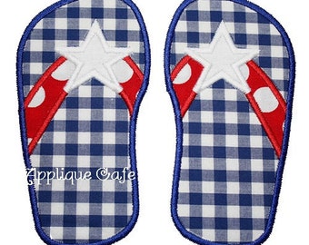 131 Star Flip Flops Machine Embroidery Applique Design