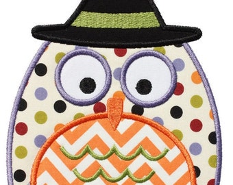 685 Halloween Owl Machine Embroidery Applique Design