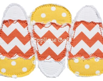671 Raggy Candy Corn Trio Machine Embroidery Applique Design