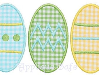 296 Easter Egg Trio Machine Embroidery Applique Design