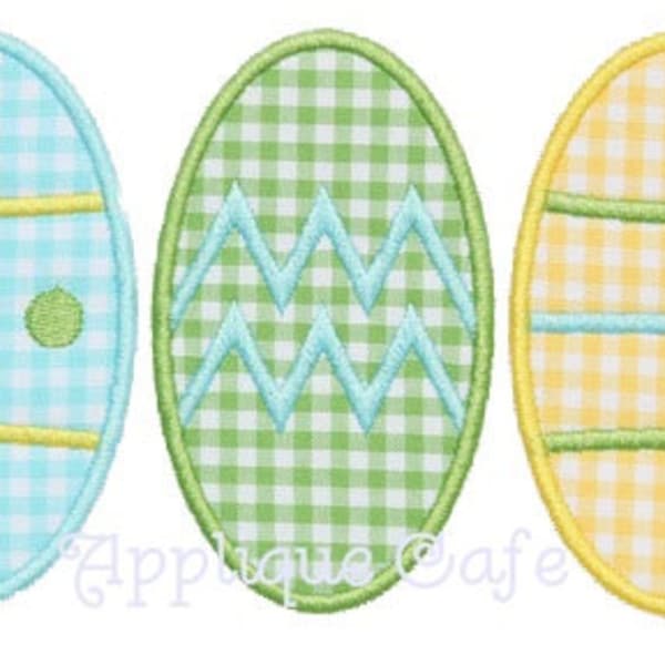 296 Easter Egg Trio Machine Embroidery Applique Design