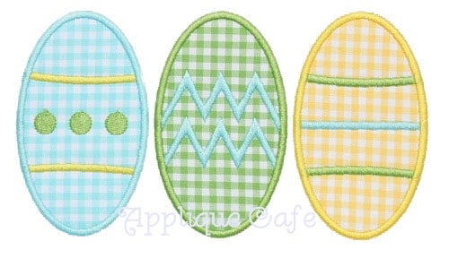 296 Easter Egg Trio Machine Embroidery Applique Design - Etsy