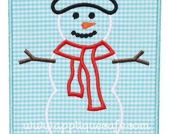 830 Snowman Patch 3 Machine Embroidery Applique Design