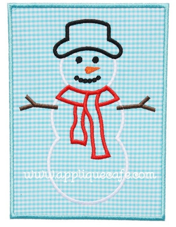 830 Snowman Patch 3 Machine Embroidery Applique Design | Etsy