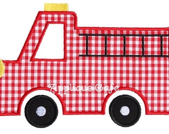 340 Firetruck Machine Embroidery Applique Design