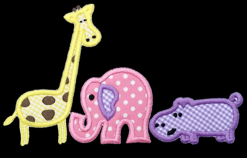 946 Zoo Animals Machine Embroidery Applique Design Etsy