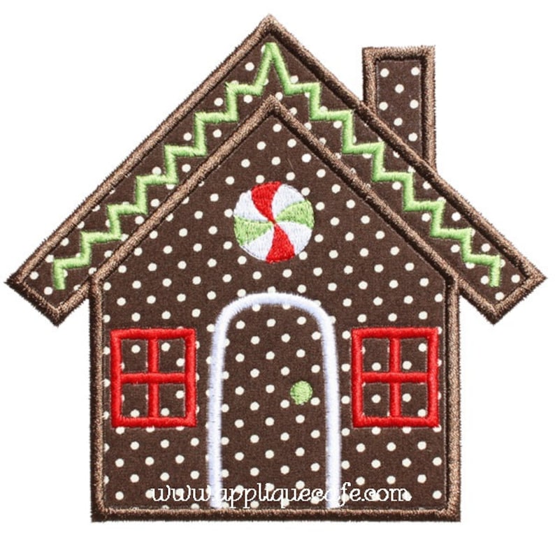 526 Gingerbread House Machine Embroidery Applique Design Etsy
