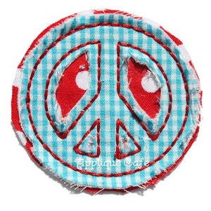 496 Add on Raggy Peace Sign Machine Embroidery Applique Design