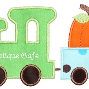 356 Pumpkin Train Machine Embroidery Applique Design