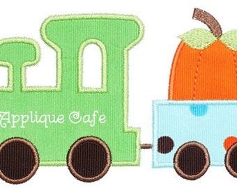 356 Pumpkin Train Machine Embroidery Applique Design