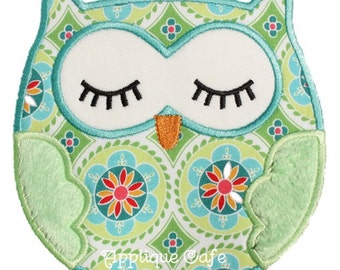 312 Sleeping Owl Machine Embroidery Applique Design