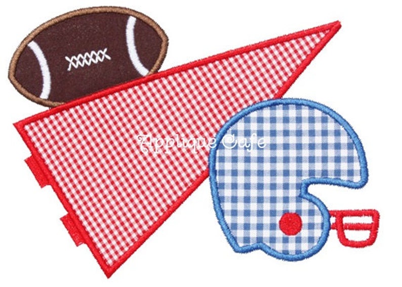 358 Football Pennant Machine Embroidery Applique Design Etsy