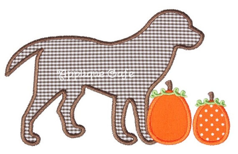 371 Pumpkin Dog Machine Embroidery Applique Design image 1