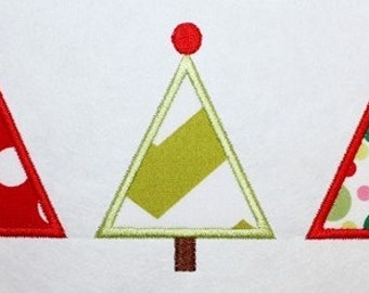 182 Tree Trio Machine Embroidery Applique Design