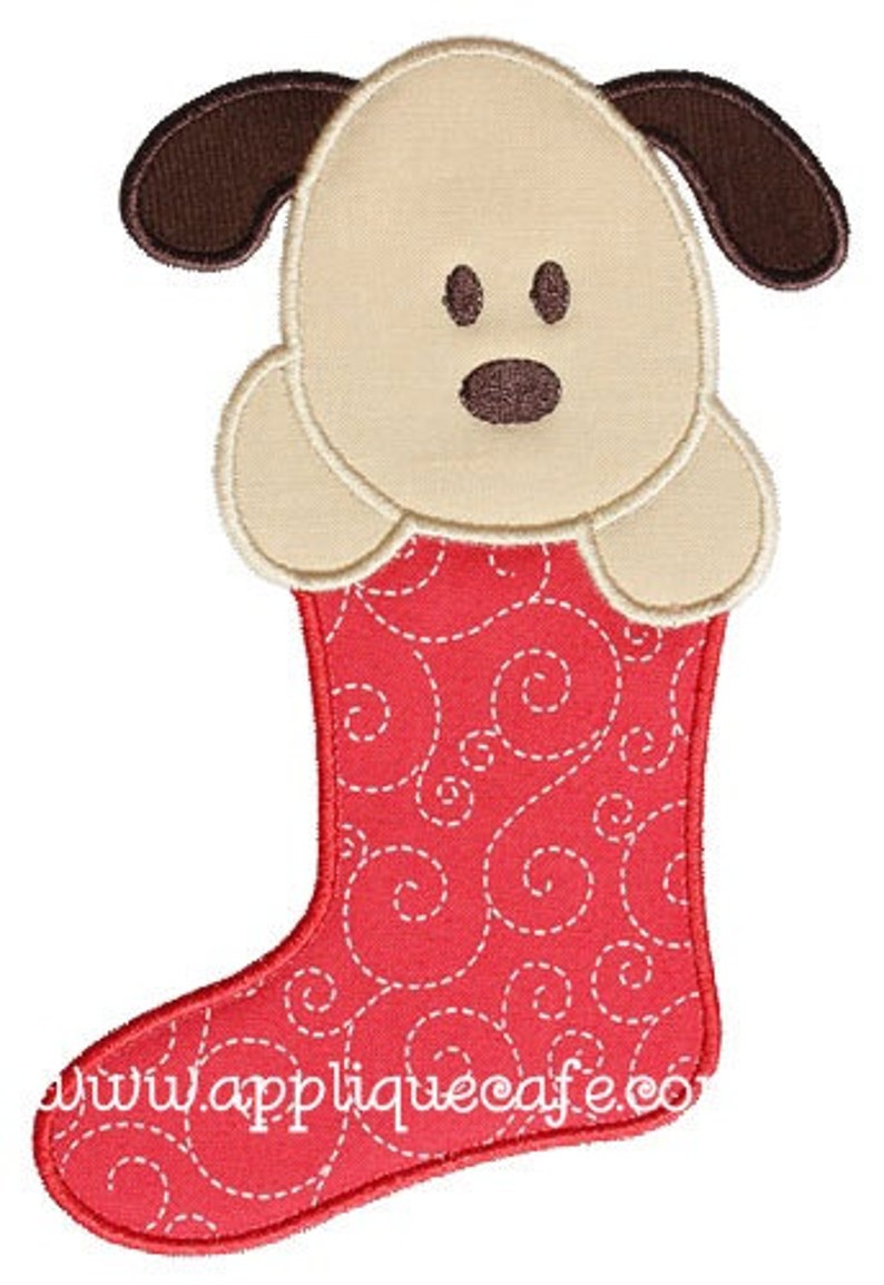 211 Puppy Stocking Machine Embroidery Applique Design Etsy