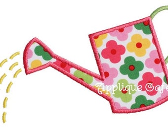 076 Watering Can Machine Embroidery Applique Design