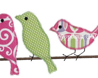 682 Zig Zag Birds Machine Embroidery Applique Design