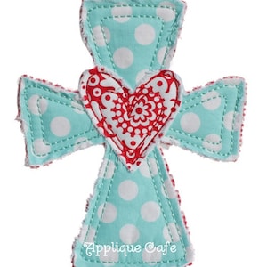 311 Heart Cross Machine Embroidery Applique Design