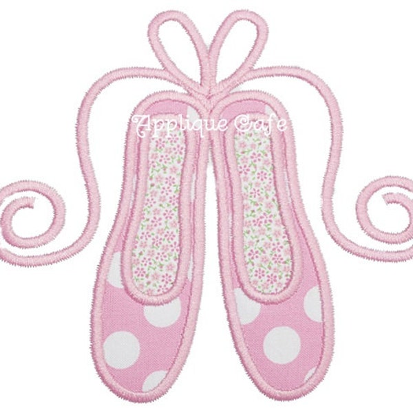 654 Ballet Shoes Machine Embroidery Applique Design