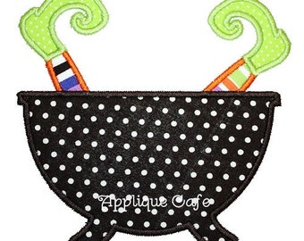168 Witch Pot Machine Embroidery Applique Design