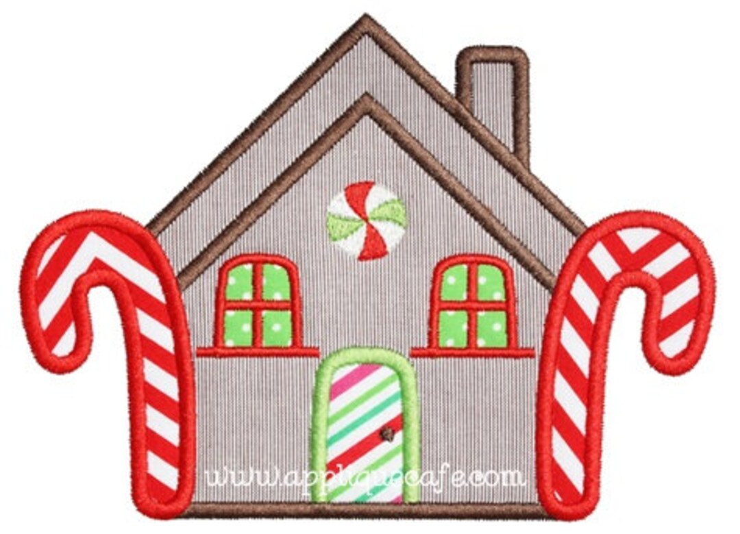 899 Gingerbread House Machine Embroidery Applique Design Etsy