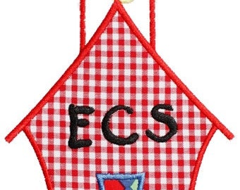 174 School House Machine Embroidery Applique Design