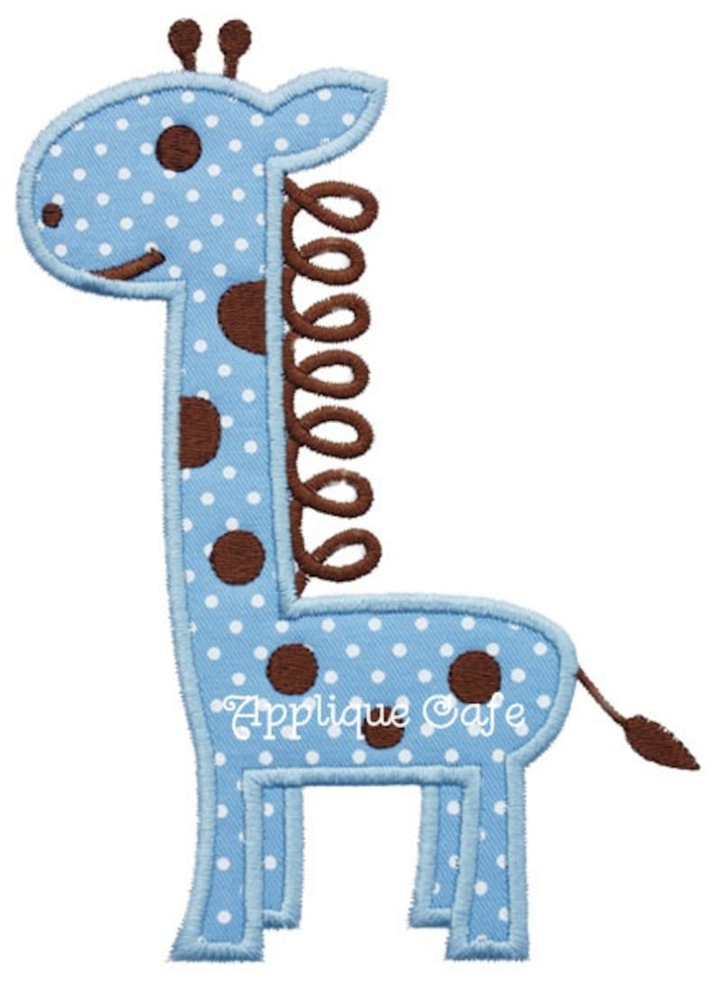 579 Loopy Giraffe Machine Embroidery Applique Design image 1