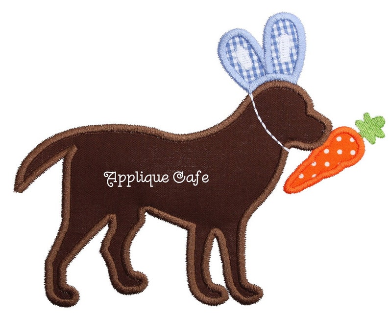 581 Easter Dog 2 Embroidery Applique Design image 1