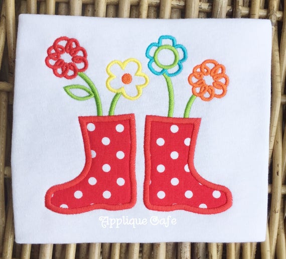 embroidered rain boots