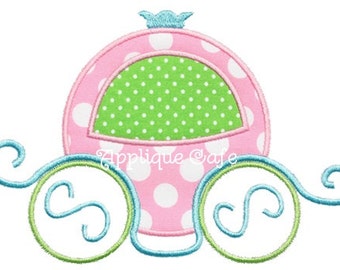 164 Princess Carriage Machine Embroidery Applique Design