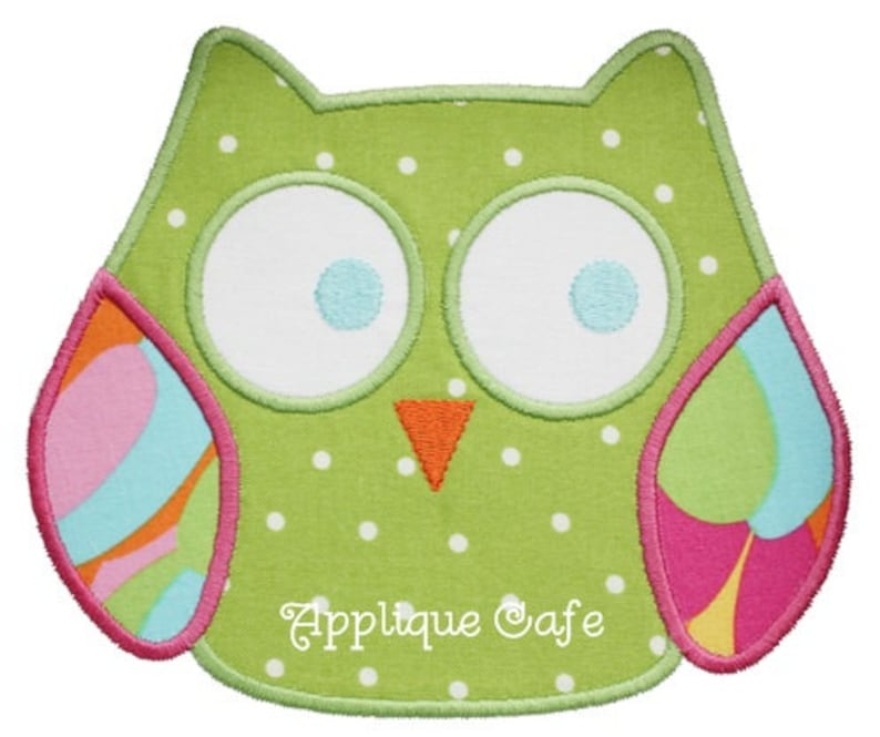 023 Owl Machine Embroidery Applique Design image 1