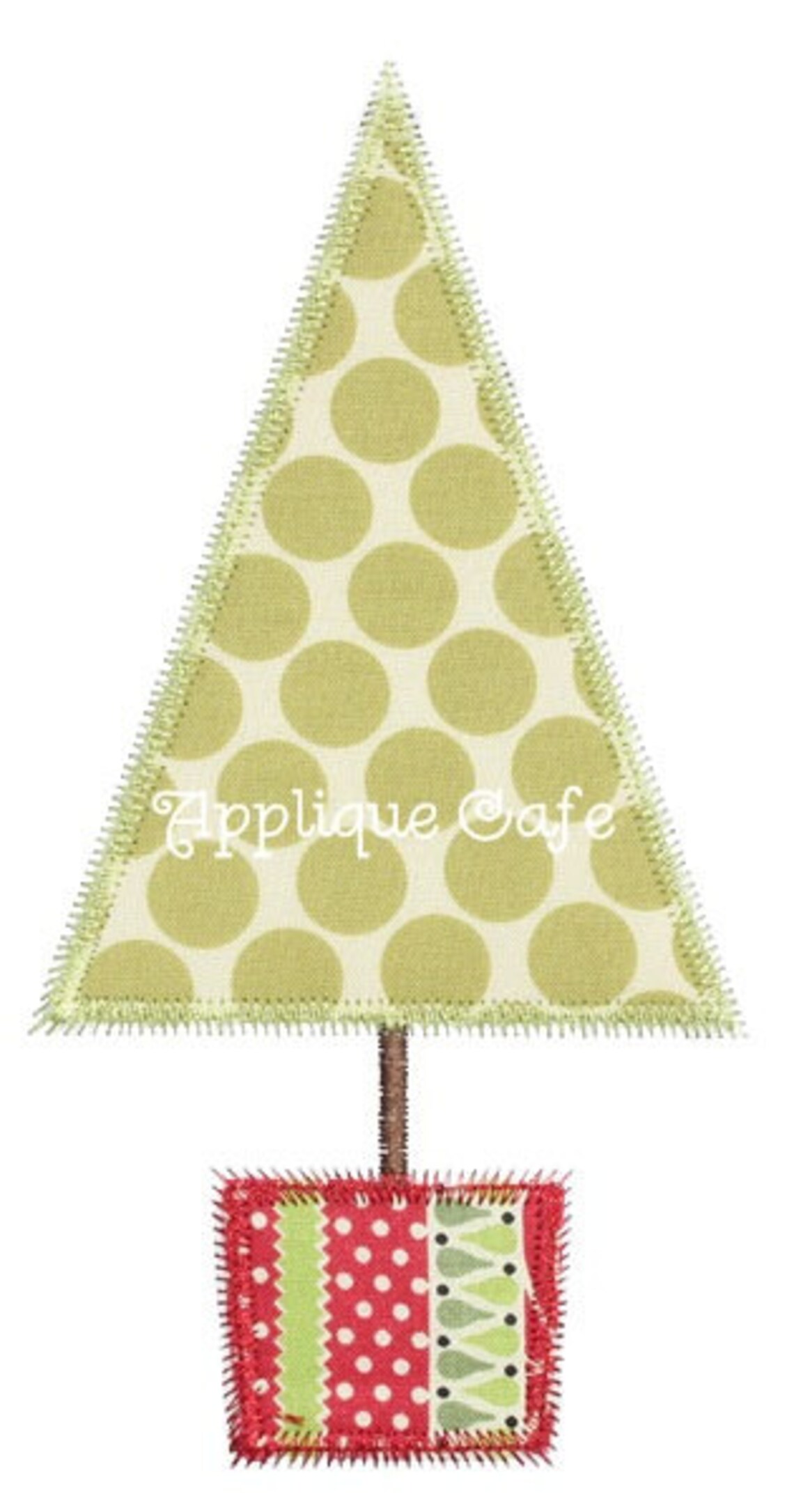 379 Zig Zag Christmas Tree 2 Machine Embroidery Applique | Etsy