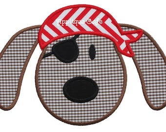643 Pirate Dog Machine Embroidery Applique Design