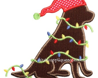 548 Christmas Dog 2 Machine Embroidery Applique Design