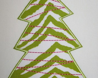035 Tinsel Christmas Tree Machine Embroidery Applique Design