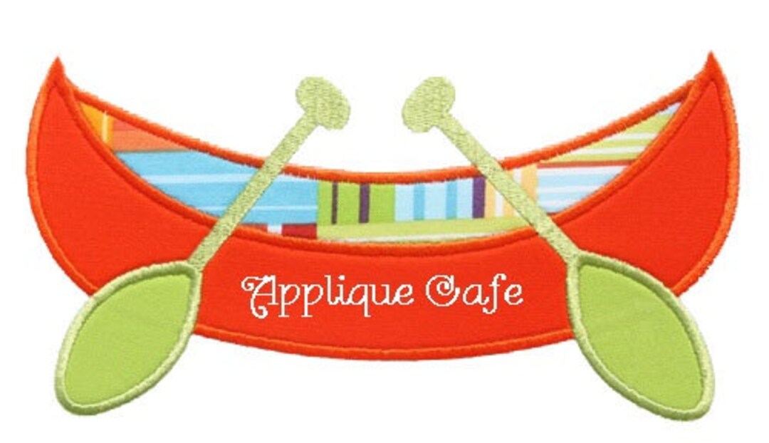 303 Canoe Machine Embroidery Design Etsy