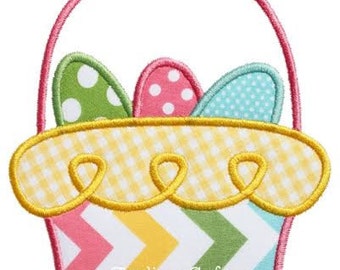 591 Loopy Easter Basket  Machine Embroidery Applique Design