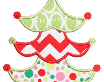 713 Christmas Tree 9 Machine Embroidery Applique Design