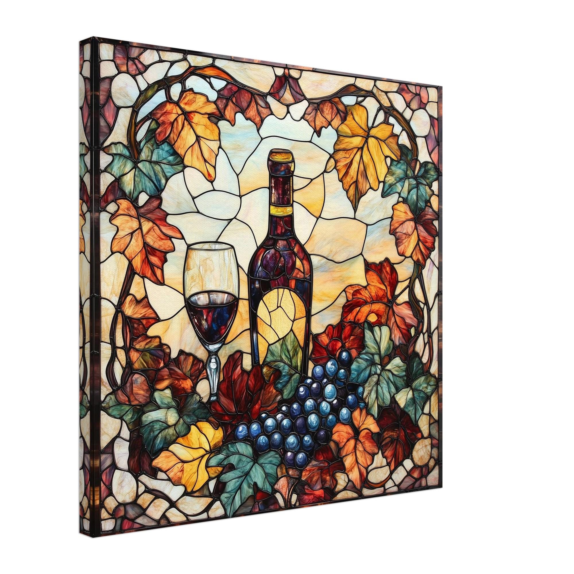 ステンドグラス ワインと果物の装飾品 Wine bottle stained glass - Etsy 日本
