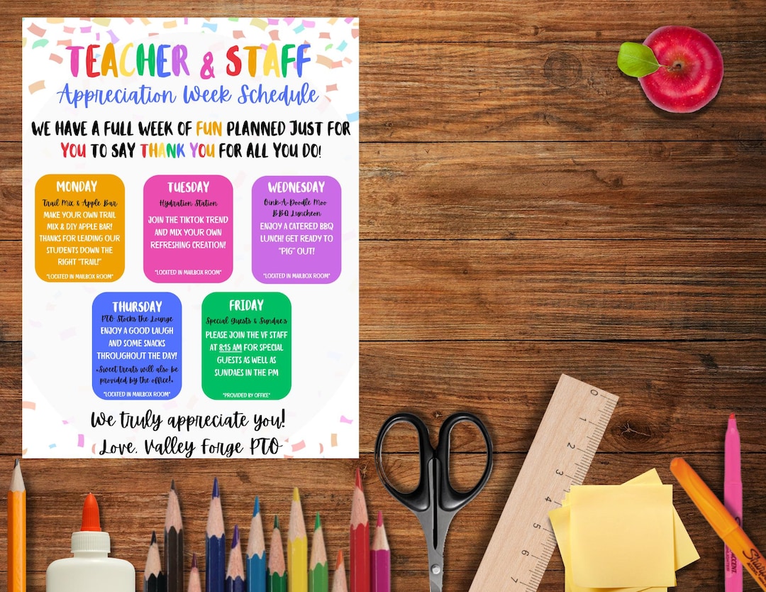 School Flyer - Teacher Appreciation Week - Etsy