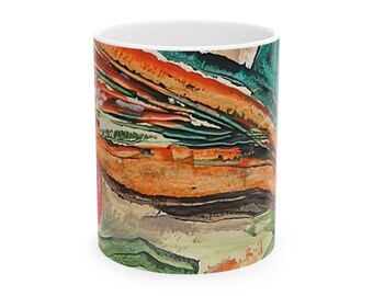 Artistic Ceramic Mug | Original Art Print Coffee Mug | Unique Gift for Art Lovers | Janixall Design