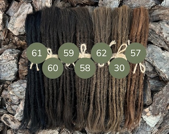 10 piezas Dreadlocks cosidos a mano hechos con cabello 100% real - DREADS OSCUROS