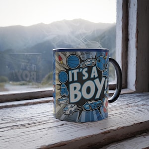 It&#39;s A Boy! Gender Reveal Surprise Color Morphing Mug, Baby Shower Announcement, Gender Reveal, Mug, New Parent Present, Heat Sensitive Mug