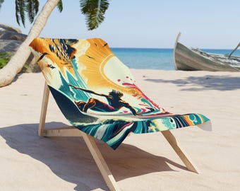 Stoked - Beach Towel, Tropical Feel Towel, Summer Vibes