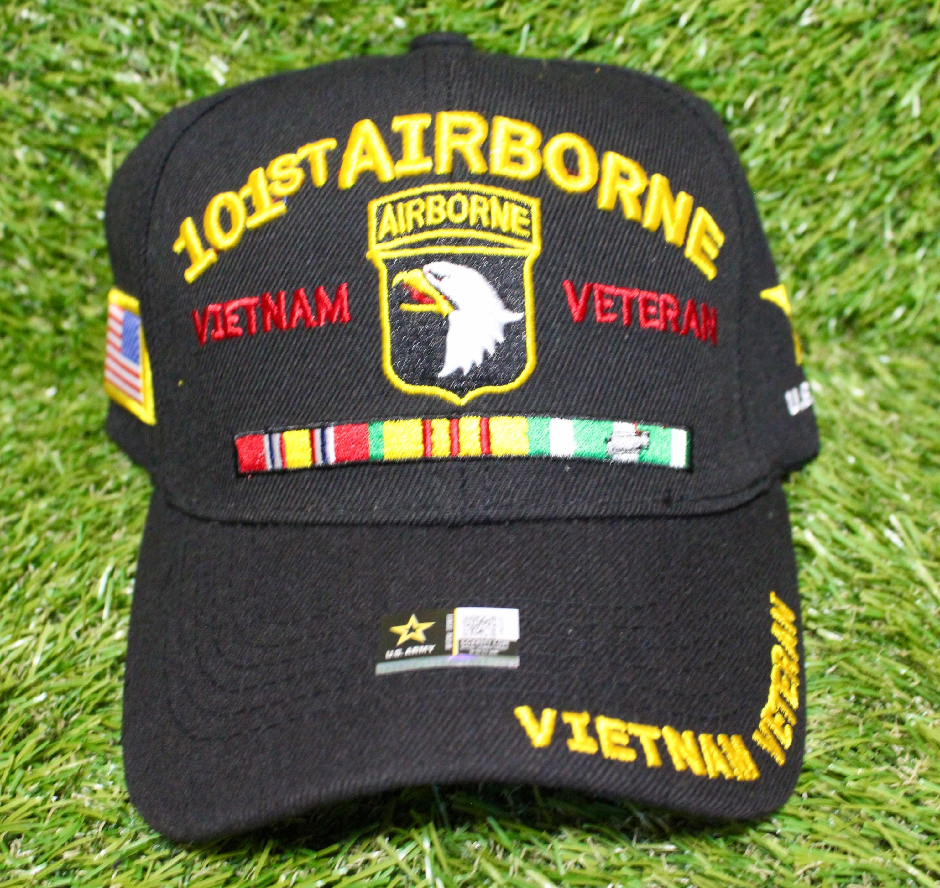 Cappello da veterano del Vietnam, ricamato e lavato, nero