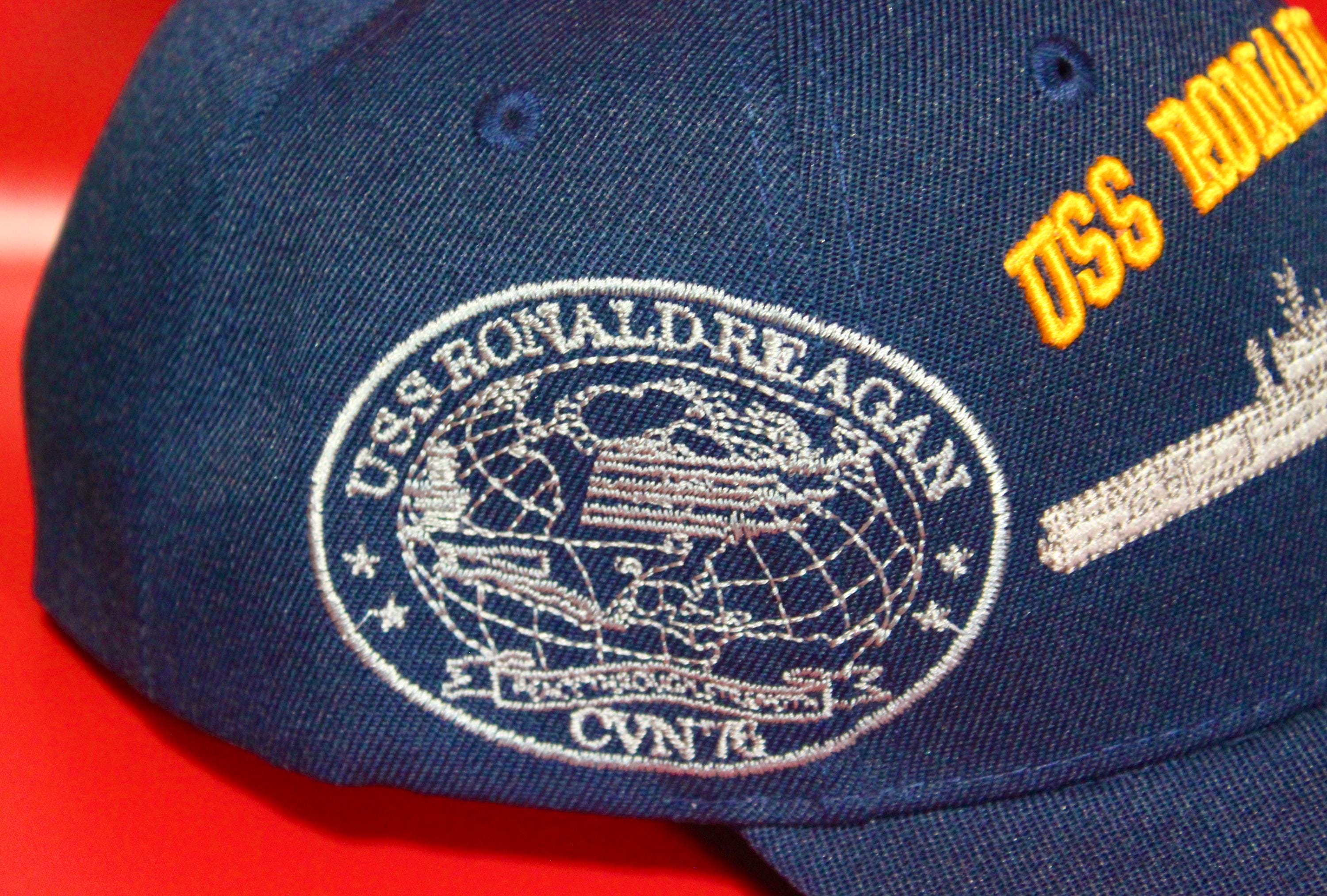 US Navy USS Ronald Reagan CVN-76 Mesh Snapback Cap Hat Navy Blue Veteran Pride USS Ronald Reagan CVN-76 U.S Navy Ship Boat Hat Cap Mesh  main image 4